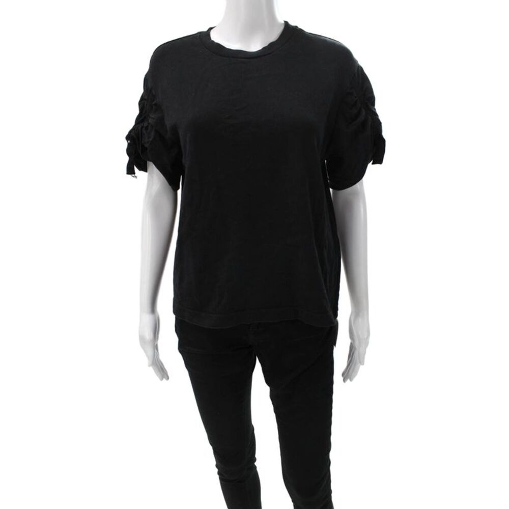 3.1 Phillip Lim Womens T-Shirt Black Cotton Short Sleeve Size M